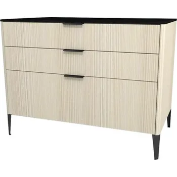 Koupelnový nábytek Midi skříňka do koupelny Devo krémově bílá/černá 100 x 76 x 53 cm LF-SZS3S100x76-F98