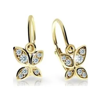 Náušnice Cutie Kids Jewellery c2259-10-10-x-1 Zlaté dětské náušnice na brizuru Cutie C2259 White – zlatý šperk ryzosti 585/1000 v Dárkovém balení s Certifikátem GBEYB-00315