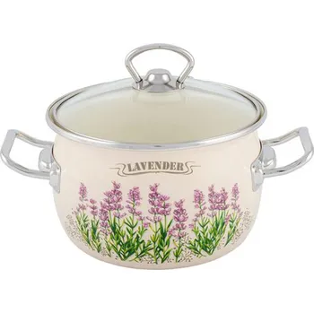 Hrnec TORO Smaltovaný hrnec s poklicí 3,5l levandule