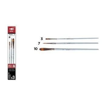 Set školních potřeb Pędzle syntetyczne zestaw 3szt