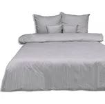 Povlečení satén pruhy světle šedé 140x200+70x90