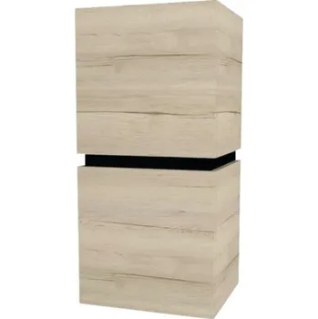 Koupelnový nábytek Koupelnová závěsná skříňka Devo Viva 2.0 levá dub halifax bílý 40 x 84 x 35 cm VV2-S2D1SL40x35-P29