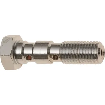 průtokový šroub dvojitý M10 x 1,25 mm (pochromovaná ocel)