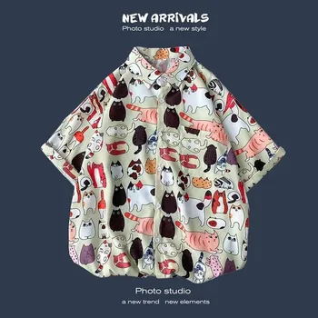 Pánská košile Pánská letní košile s potiskem Barva: Modrá, Velikost: M