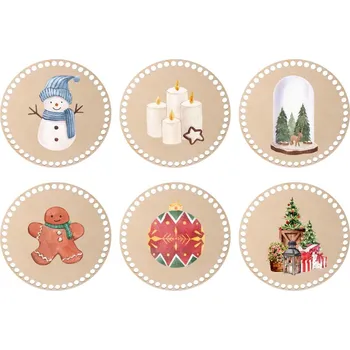 Vánoční dekorace Dřevěné podtácky k obháčkování - vánoční výzdoba Zvolte variantu: 10 cm
