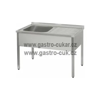 Nerezový dřez Dřez - mycí stůl - nádoba vlevo, velikost 1200x600x850 (dřez 500x500x300mm)