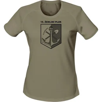 Dámské funkční tričko 15. ženijní pluk - olivová