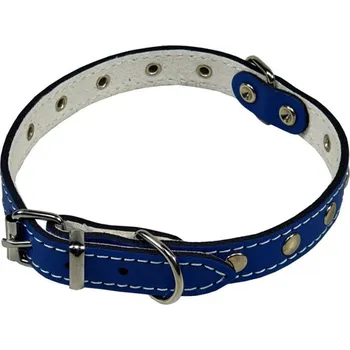 Obojek pro psa PROFIZOO Obojek STELLA podšitý filcem zdobený nýty (12 mm x 30 cm) modrá