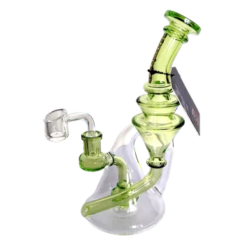 CBD Phoenix Star Glass Oil Rig Green Wizzard Glass Star