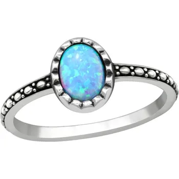 Prsten Prosperk Prstýnek stříbrný oválný Měsíční kámen Azur Velikost prstenů: 7 (EU: 54-56) 26754/7 -