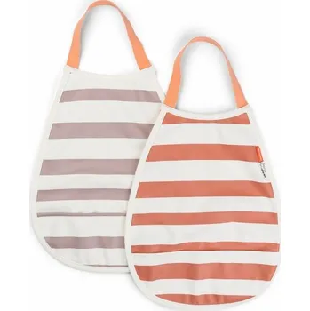 Bryndák DONE BY DEER Set bryndáčků Stripes Papaya/Powder