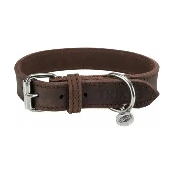 Obojek pro psa Kožený obojek RUSTIC - tmavě-hnědá 34-40cm × 25mm