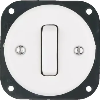 vypínač Keramický kolébkový vypínač, č. 6, bílý - bez rámečku