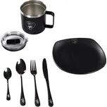 Giants fishing Set nádobí - termo hrnek + sada příborů + talíř