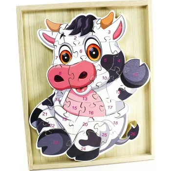 Puzzle woodtoys Dřevěné vzdělávací puzzle - Kráva