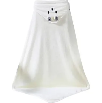 Dětská osuška s kapucí super měkká | ručník pro miminka - bílý medvěd