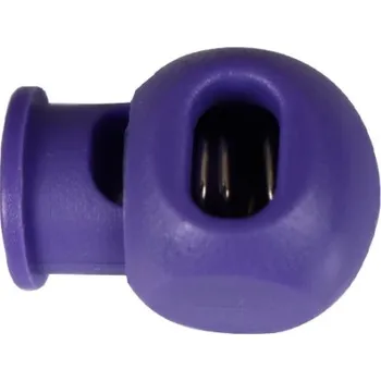 Knoflík Brzdička plastová 17322194 na kul. šňůrku fialová - Fialová, 20x15mm