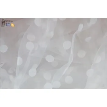 Metráž - Tyl Pes SMETANOVÝ VELKÝ PUNTÍK 93541101 - Smetanová, 160cm