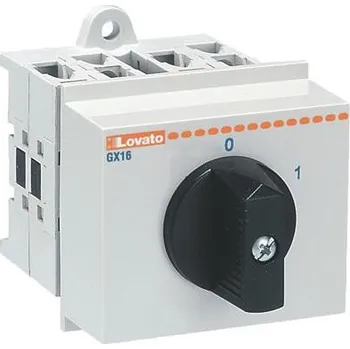 vypínač LOVATO Electric GX1610O48 vačkový spínač GX: 16A/3P, spínač 0-1, úhel 60°, provedení na lištu DIN35mm