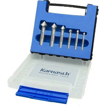 Vrták Karnasch 404090050 | Sada kuželových a odjehlovacích záhlubníků tvar C 120° průměr 6,3-8,3-10,4-12,4-16,5-20,5 mm