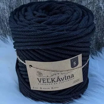 Příze Velká vlna Špagát 5mm Uhlí (Špagátová příze 5mm Uhlie)