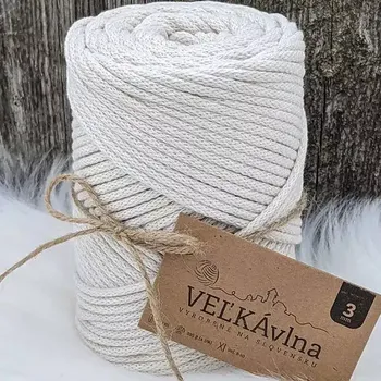 Příze Velká vlna Špagát 3mm Bez (Špagátová příze 3mm Baza)