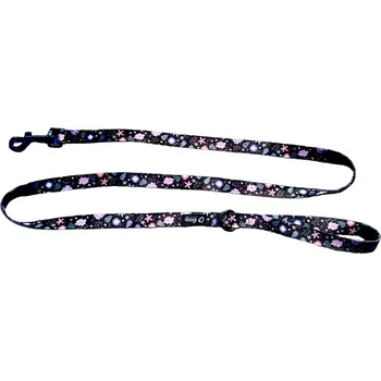 Vodítko pro psa doogi.cz Černé vodítko s motivy květin