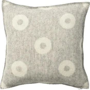 Dekorativní polštářek Vlněný povlak na polštář Rings grey 45x45, Klippan Švédsko Světle šedá