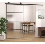 vidaXL Posuvné dveře s kováním 102,5 x 205 cm ESG sklo a hliník [3152143]