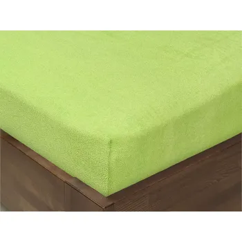 Prostěradlo Froté prostěradlo s napínací gumou - světle zelené 180x200