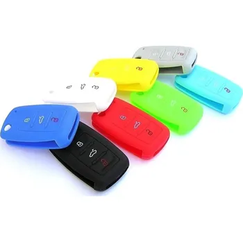 Autoklíč COVERKEYS Silikonový obal, kryt na klíč pro vozy Škoda Octavia II - Fabia II - Roomster Růžový
