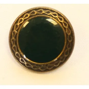 Knoflík Knoflík dámský DILL 340455 TMAVĚ ZELENÝ KOVOVÝ - Tmavě zelená, 20 mm