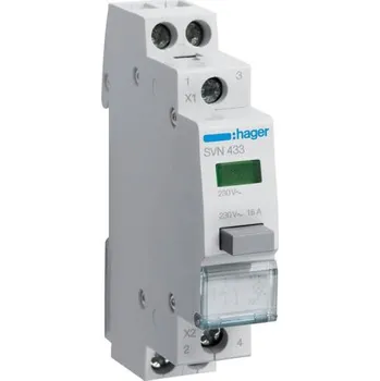 vypínač Hager SVN433 Stiskací spínač 2S, 16A s kontrolkou zelenou, 230V