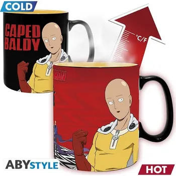 One Punch Man Keramický hrnek měnící 460 ml - Saitama & Garou