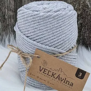 Příze Velká vlna Špagát 3mm Žula (Špagátová příze 3mm Žula)