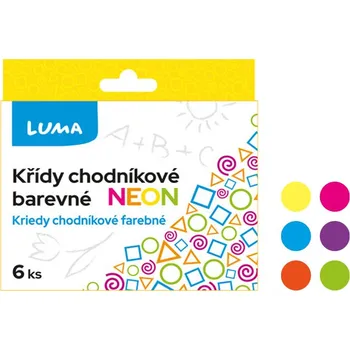 Křídy chodníkové 6ks NEON, krabička