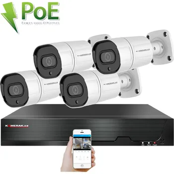 Kompletní kamerový systém PoE IP 4 kamerový set XM-408B 4MPx, CZ menu