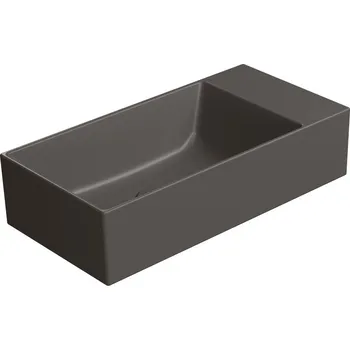 Umyvadlo GSI KUBE X keramické umývátko 50x25cm, broušená spodní hrana, bez otvoru, pravé/levé, bistro mat