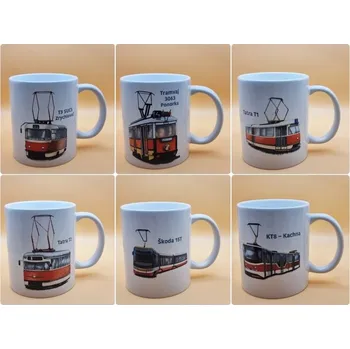 Stolování Hrnek Miluju Prahu s tramvají