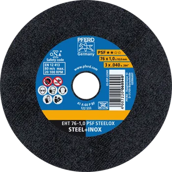 Řezný kotouč Pferd 65508100 | Řezný kotouč 76 x 1,0 x 10,00 mm, PSF STEELOX