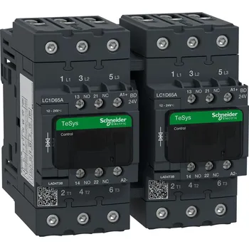Stykač Schneider Electric LC2D65ABD 3P Everlink stykač reverz. AC3 440V 65A cívka 24V DC
