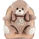 BE MY FRIEND, Dětský plyšový batoh s odnímatelnou hračkou MEDVÍDEK, 13038