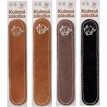 Doplněk ke knize Býk - kožená záložka do knihy Barva kůže: Černá semiš (D38), Barva ražby: Zlatá