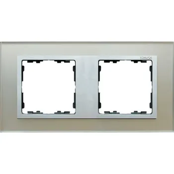 vypínač Simon 82927-62 Rámeček 2 - násobný skleněný stříbro / hliník