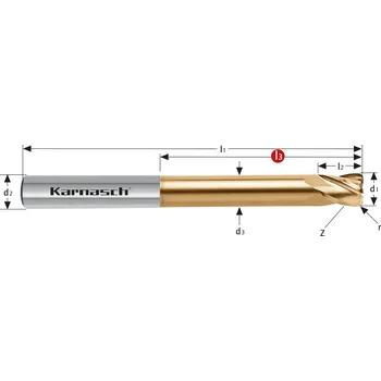 Fréza Karnasch 306437080005 | Tvrdokovová zápustková fréza se zaobleným ostřím 8/0,5x55-100x8 mm, Z=4