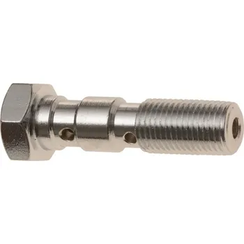 průtokový šroub dvojitý M10 x 1 mm (pochromovaná ocel)