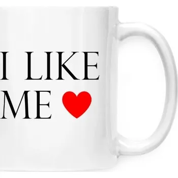 Hrnek malý bílý s potiskem I like me