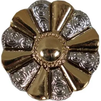 Knoflík Knoflík dámský DILL 340252 STŘÍBRNÝ/ZLATÝ KOVOVÝ - Zlatostříbrná, 15mm