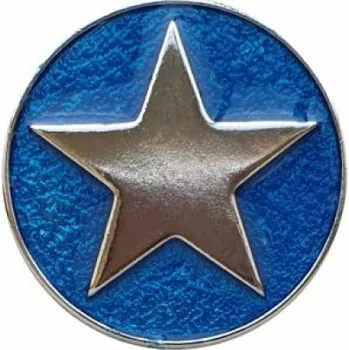 Knoflík Knoflík 341355 ERB HVĚZDA MODRÝ/STŘÍBRNÝ - Modrostříbrná, 2,0 cm