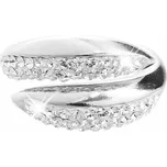JSB bijoux s.r.o. Stříbrný prsten úzké překřížené kapky půlka osázená krystaly Swarovski Crystal (Stříbro 925/1000)